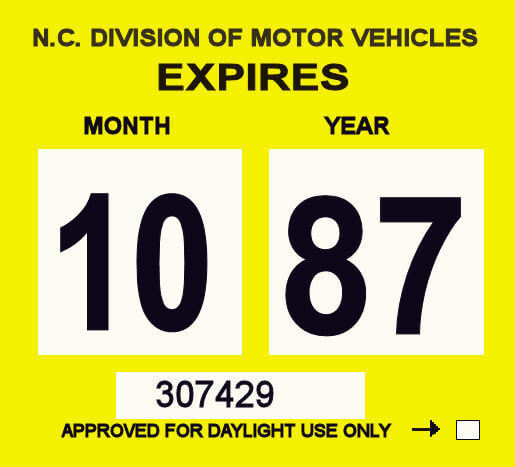 (image for) 1987 North Carolina Inspection sticker